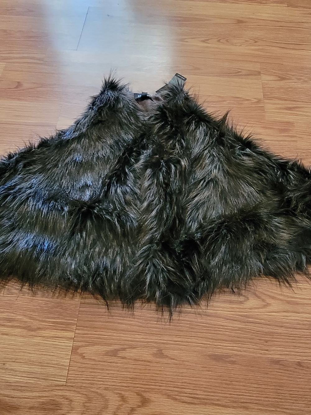 bebe Black Faux Fur Cape